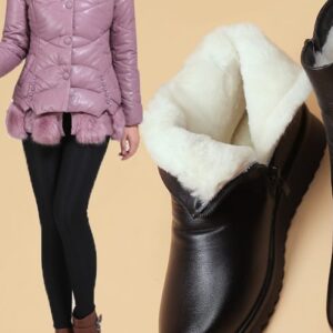 Middle-aged and elderly flat short boots for women