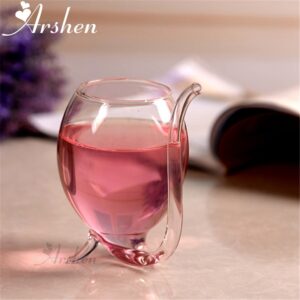 300ml Red Wine Coffee Milk Mug with Heat Resistant Straw