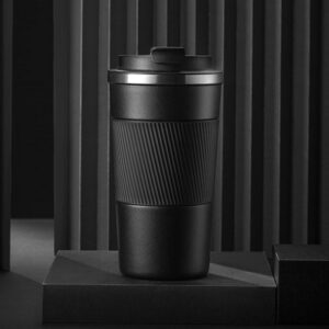 Stainless steel insulated cup, vacuum with leather cover