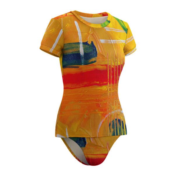 Short Sleeve Two Piece Bikini Swimsuit - Image 2