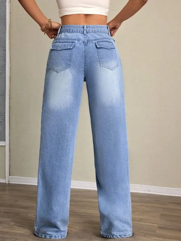 Washed High Waist Jeans - Image 3