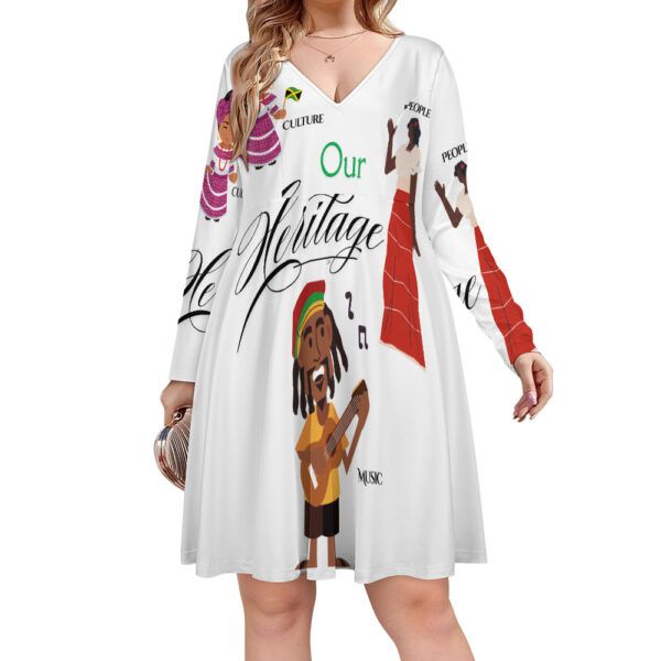 Oversized V-neck dress - Image 4