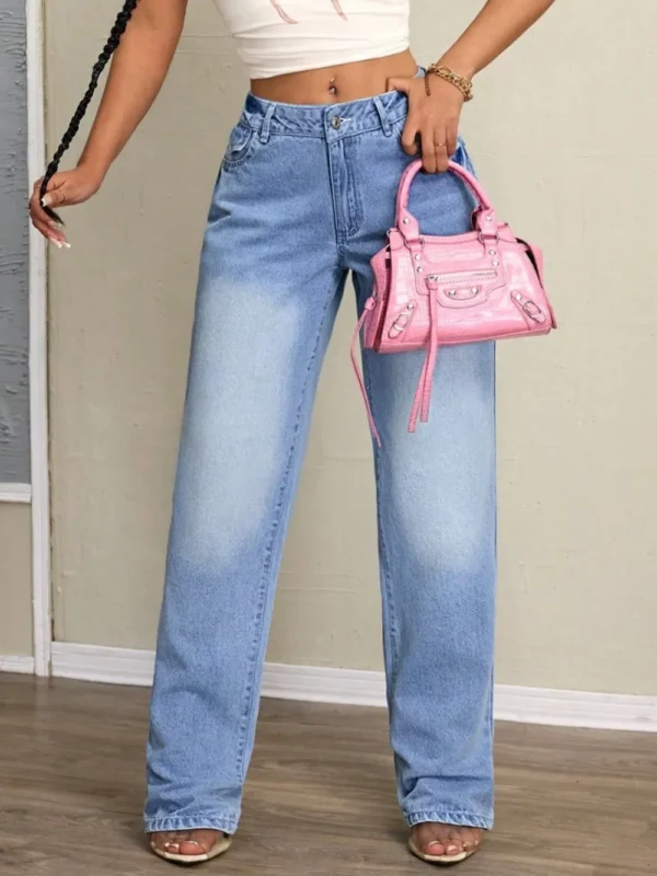 Washed High Waist Jeans - Image 5