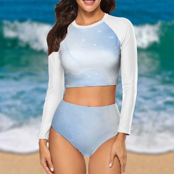 Long Sleeve Crew Neck Ladies Bikini Swimsuit - Image 6