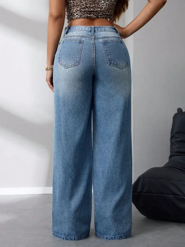 Wide Leg Jeans with Pockets - Image 5