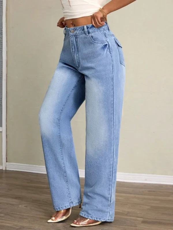 Washed High Waist Jeans - Image 2