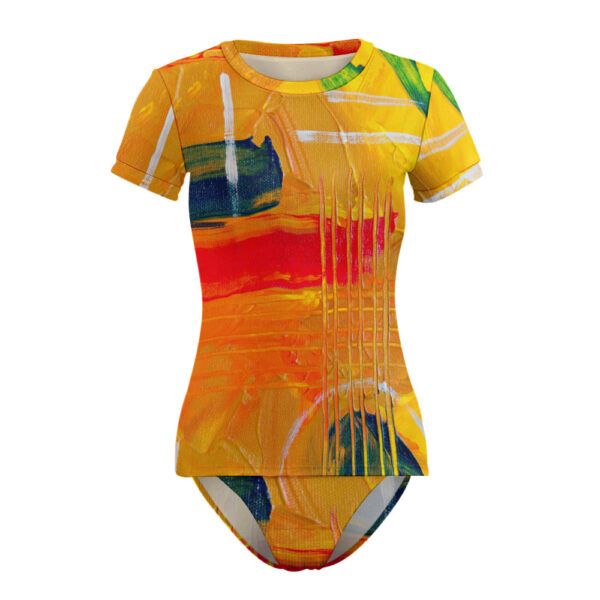 Short Sleeve Two Piece Bikini Swimsuit - Image 3