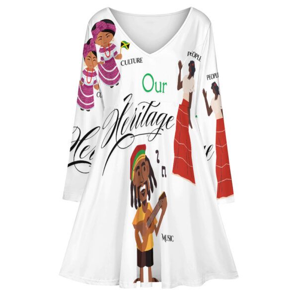 Oversized V-neck dress - Image 2