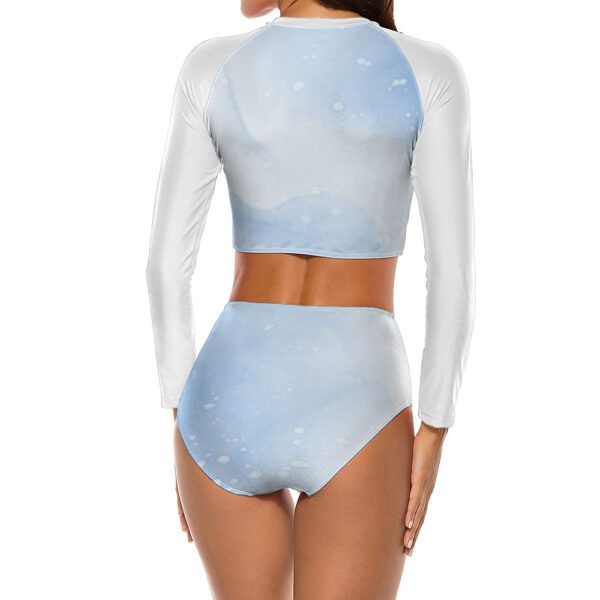 Long Sleeve Crew Neck Ladies Bikini Swimsuit - Image 10