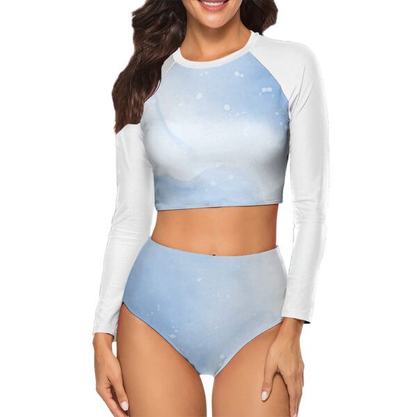 Long Sleeve Crew Neck Ladies Bikini Swimsuit - Image 7