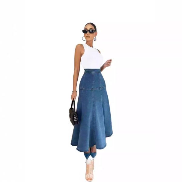 Big Swing Denim Skirt - Image 3