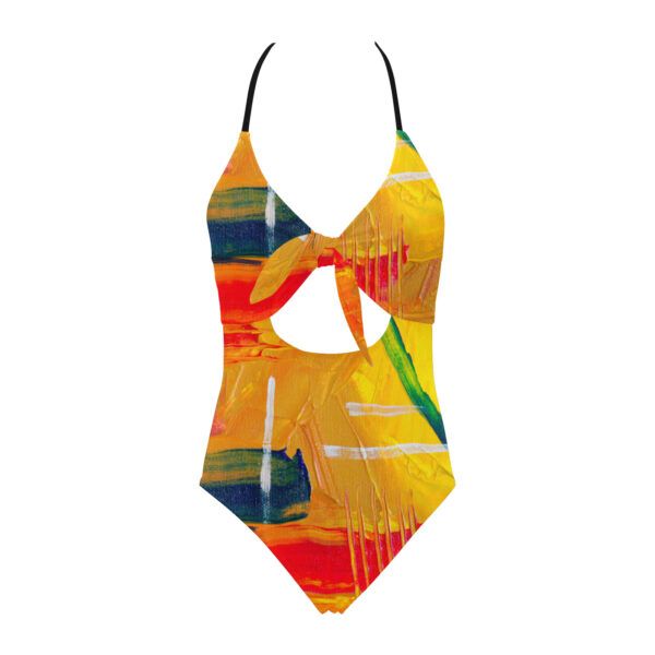 Teen Girls Backless Bow Swimsuit - Image 3