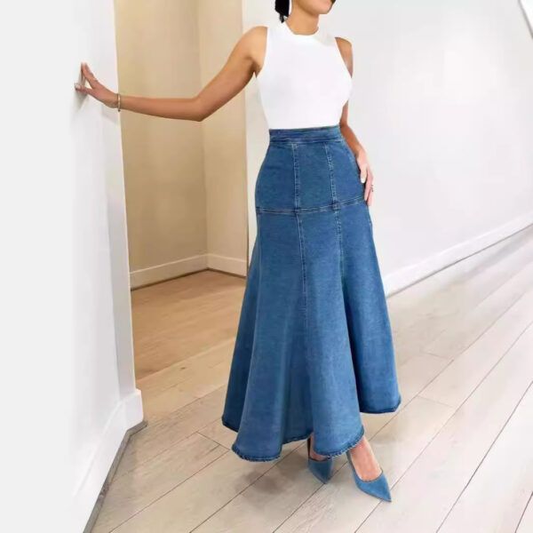 Big Swing Denim Skirt - Image 2