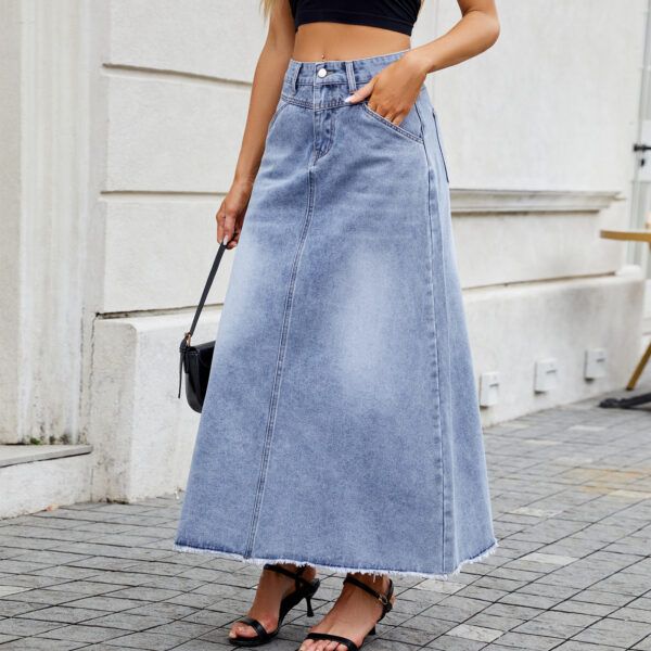 High waist denim fashionable skirt for women - Image 3