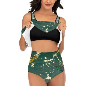 High Waist Flounce Bikini Swimsuit