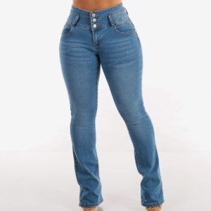 High waist, hip lift, small foot jeans