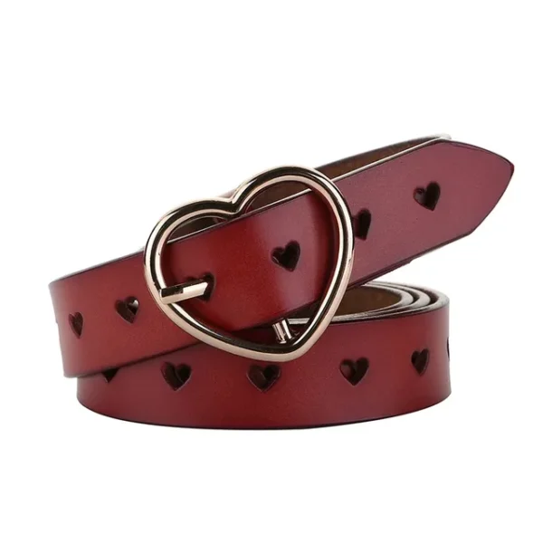 Genuine Leather Heart-shaped Cow Skin Women Belts - Image 9