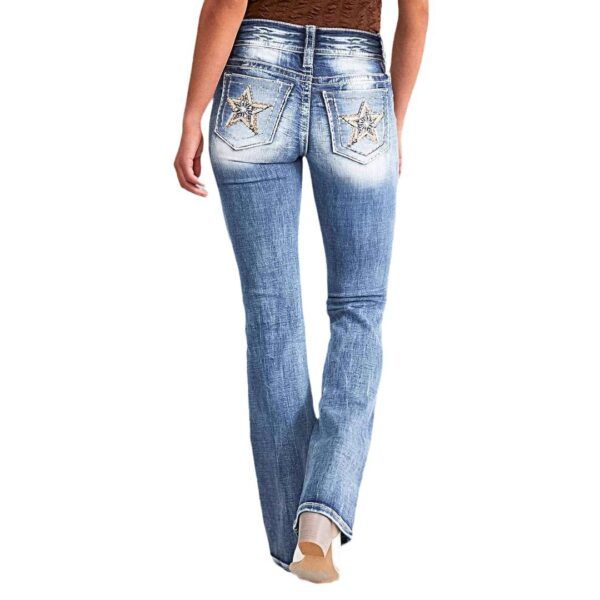 Star Embroidered Bootcut Jeans for Teens