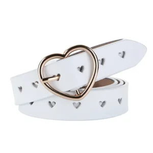 Genuine Leather Heart-shaped Cow Skin Women Belts