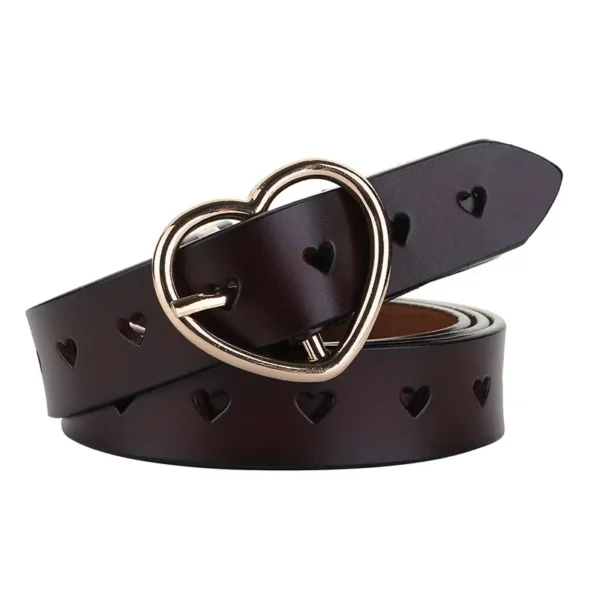 Genuine Leather Heart-shaped Cow Skin Women Belts - Image 2
