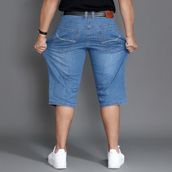 High Waisted Stretch Jeans Shorts For Men - Image 2