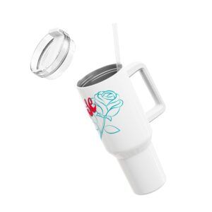 Rose Print Insulated Tumbler for Hot & Cold Beverages - Image 2