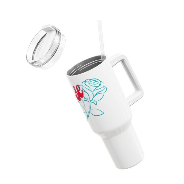 Rose Print Insulated Tumbler for Hot & Cold Beverages - Image 2