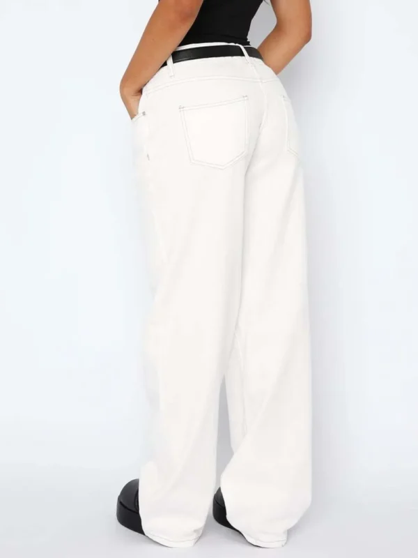 Wide Leg Jeans with Pockets - Image 3