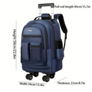 Large Capacity Retractable Trolley Luggage with Detachable Wheels