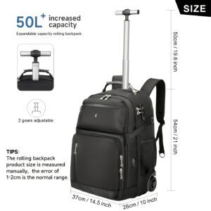 20-inch Rolling Backpack Minimalist Business Style